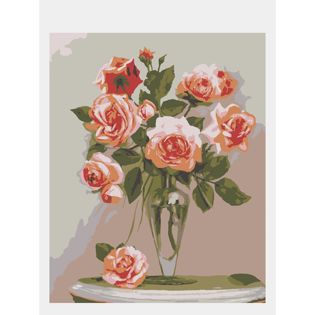 Картина по номерам 50х40 Selfica Нежные розы