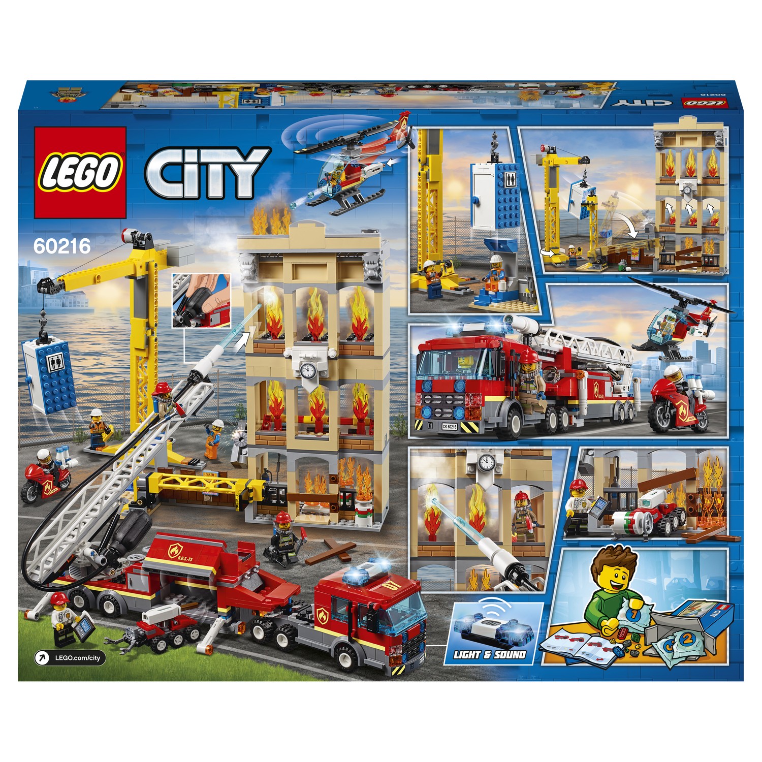 Конструктор LEGO City Fire Центральная пожарная станция 60216 купить по  цене 5999 ₽ в интернет-магазине Детский мир