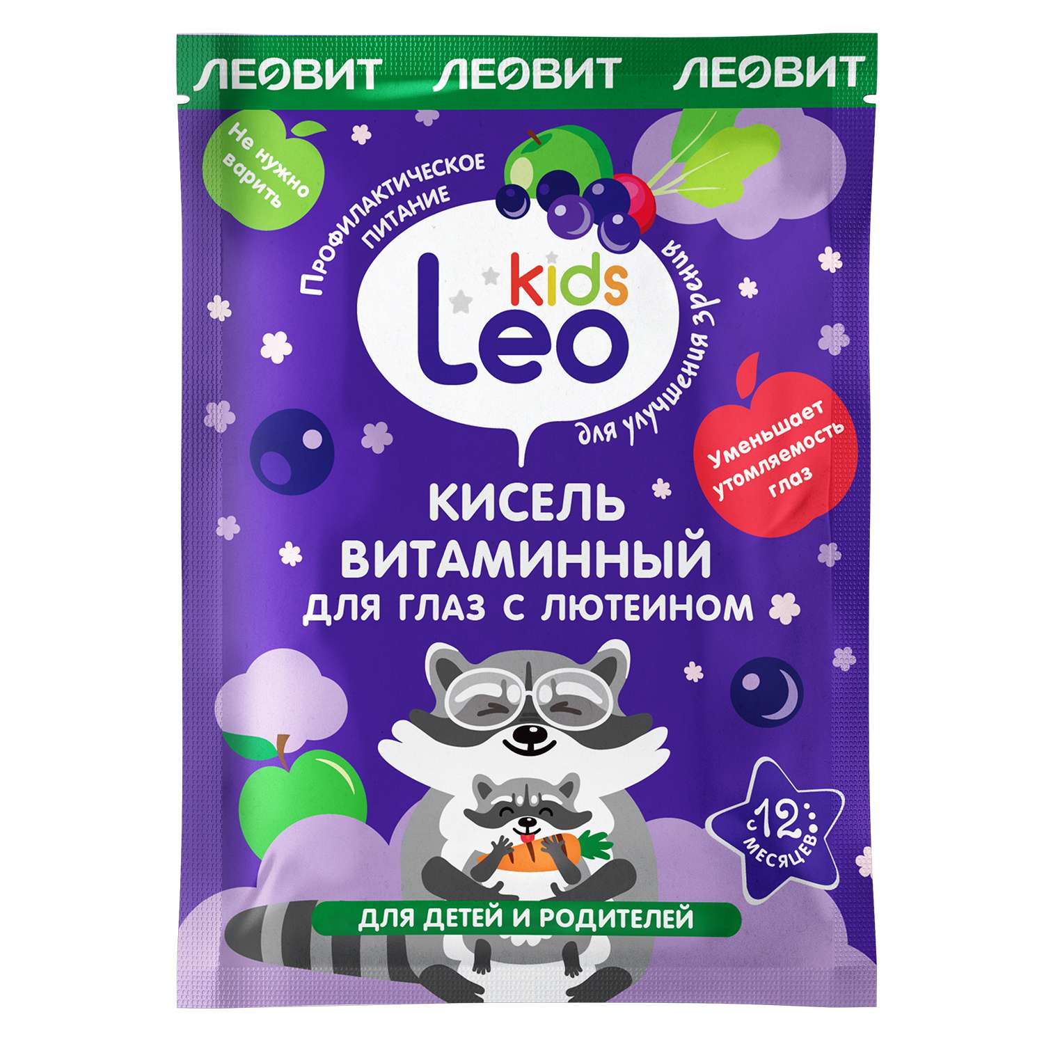 Кисель Леовит LeoKids витаминный для глаз с лютеином 12г*5пакетов - фото 3