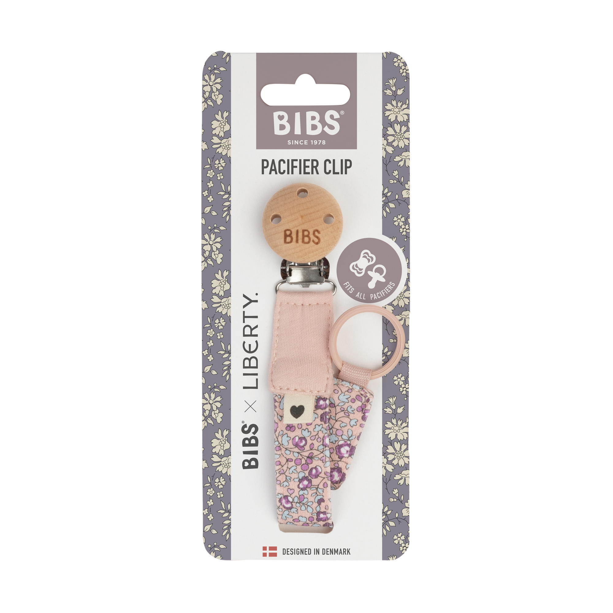 Держатель для пустышки BIBS Liberty Eloise Blush