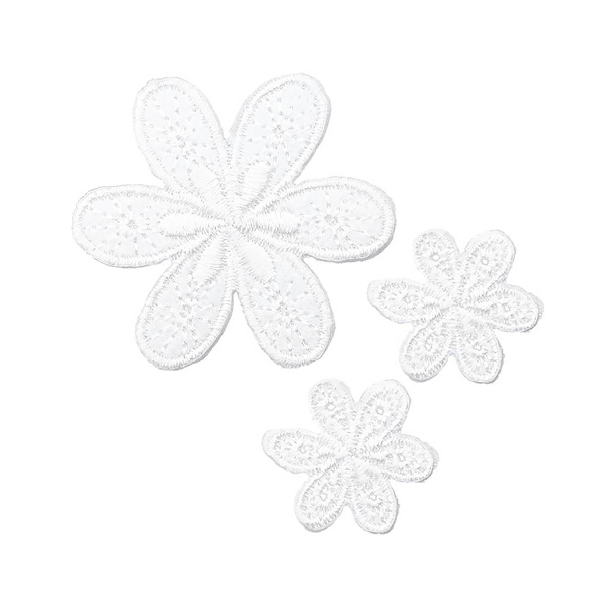 Термоаппликация Prym нашивка Цветы белые 3 шт для ремонта и украшения одежды 926729 - фото 7