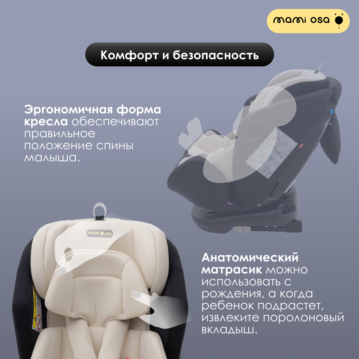 Автокресло Mamiosa Madrid Isofix 0+/1 (0-18 кг) - фото 6