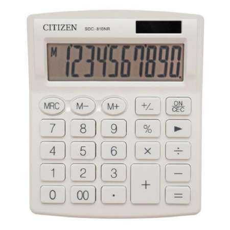 Калькулятор Citizen настольный компактный SDC-810NR-WH 10 разр. белый