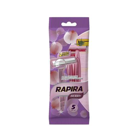 Станок бритвенный Rapira Berry Plus с двумя лезвиями и увлажняющей полосой одноразовый РК-52БР03