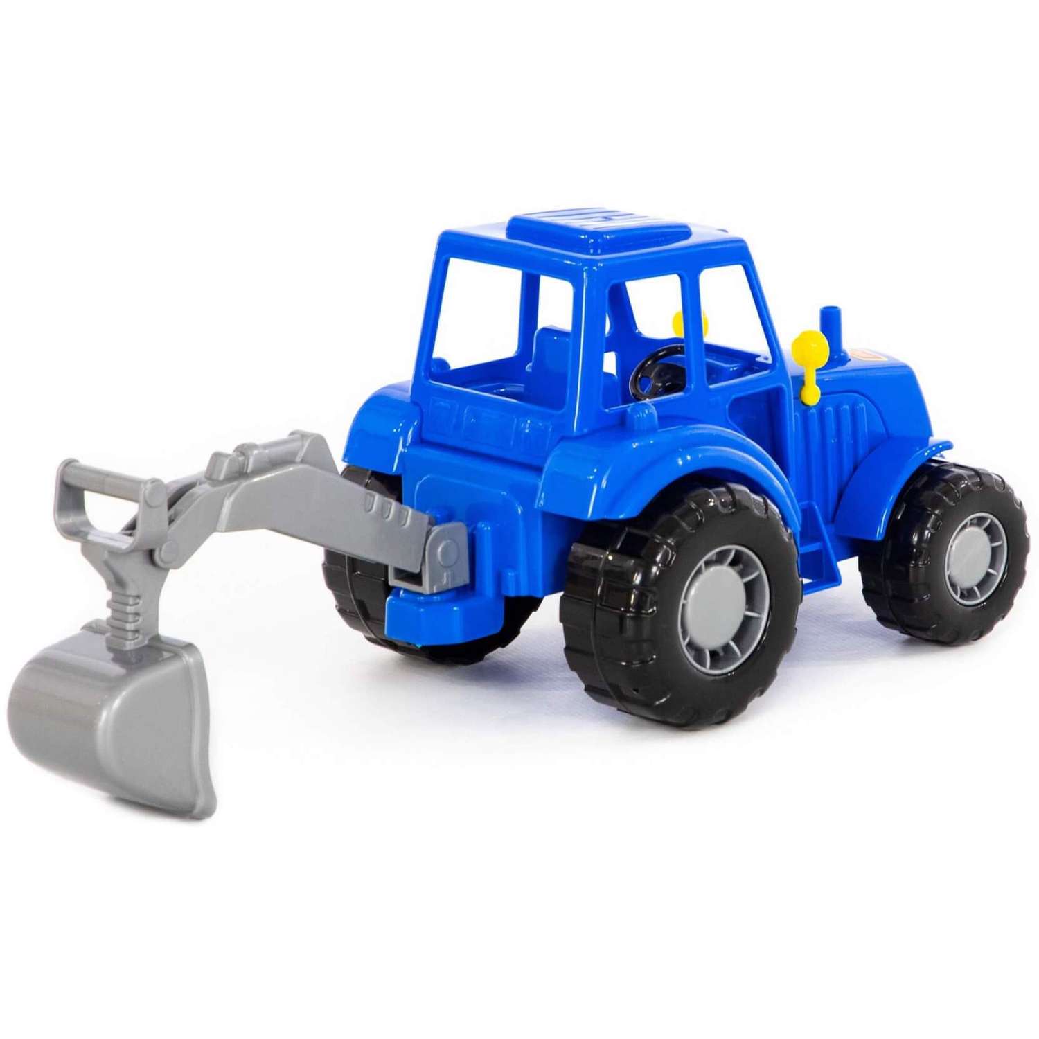 Игрушечный синий трактор Полесье экскаватор с ковшом 21 см 84873/ - фото 5