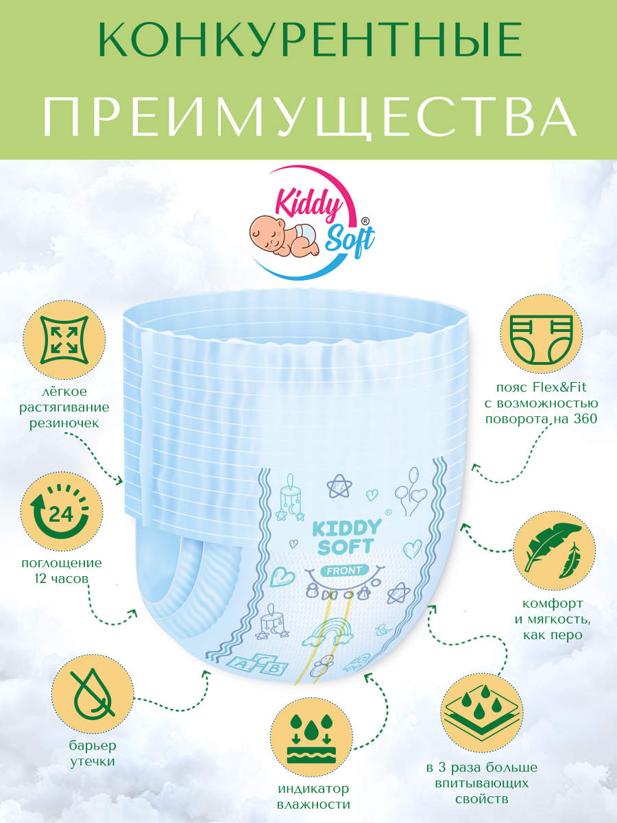 Подгузники-трусики Kiddy Soft M 6-11 кг - фото 4