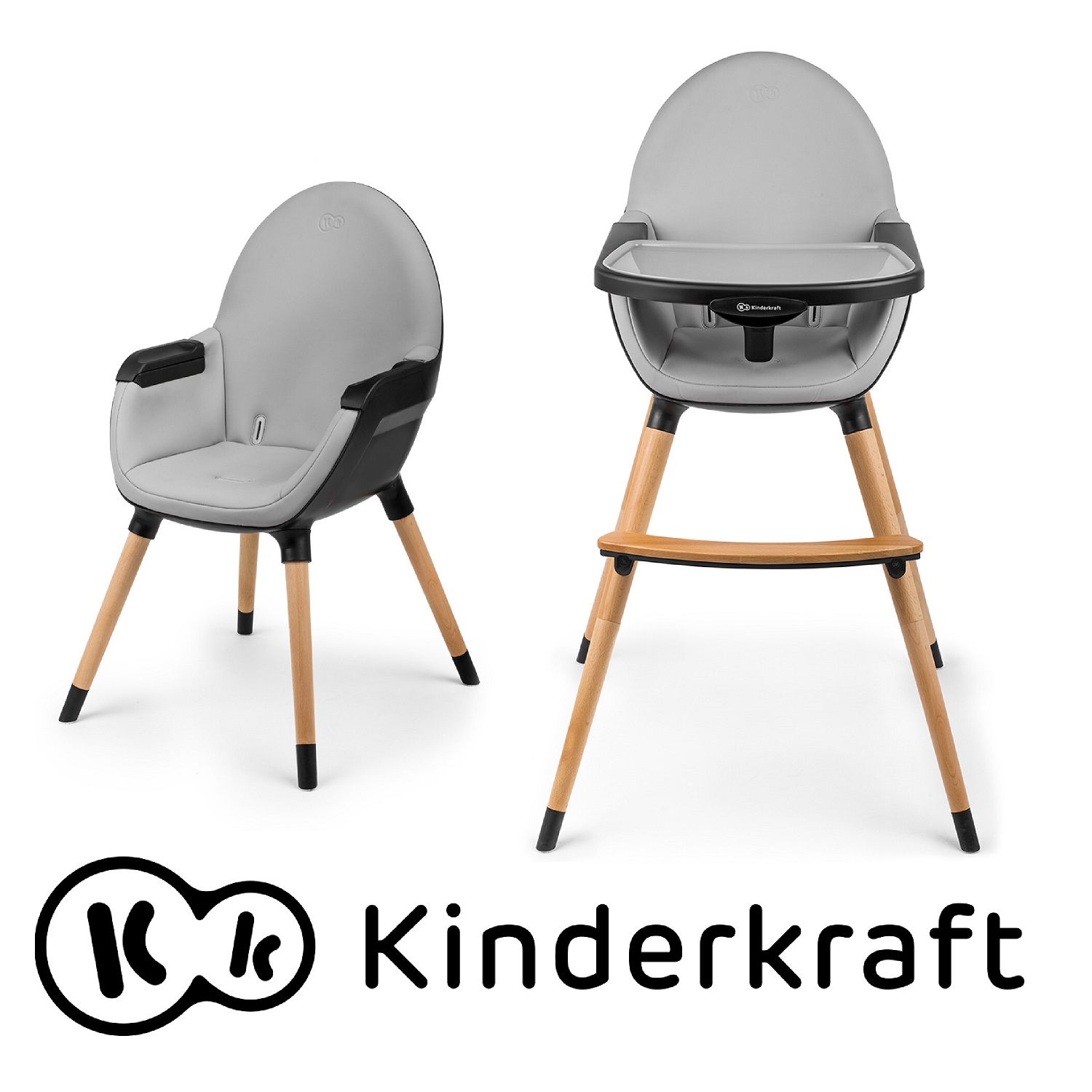 Стульчик для кормления Kinderkraft Fini Grey/Black - фото 3