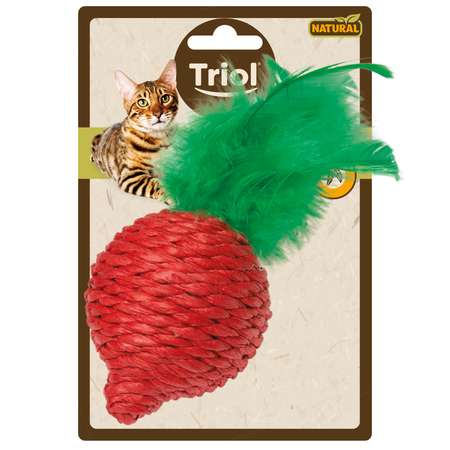 Игрушка для кошек Triol Natural Свекла с перьями Бордовый