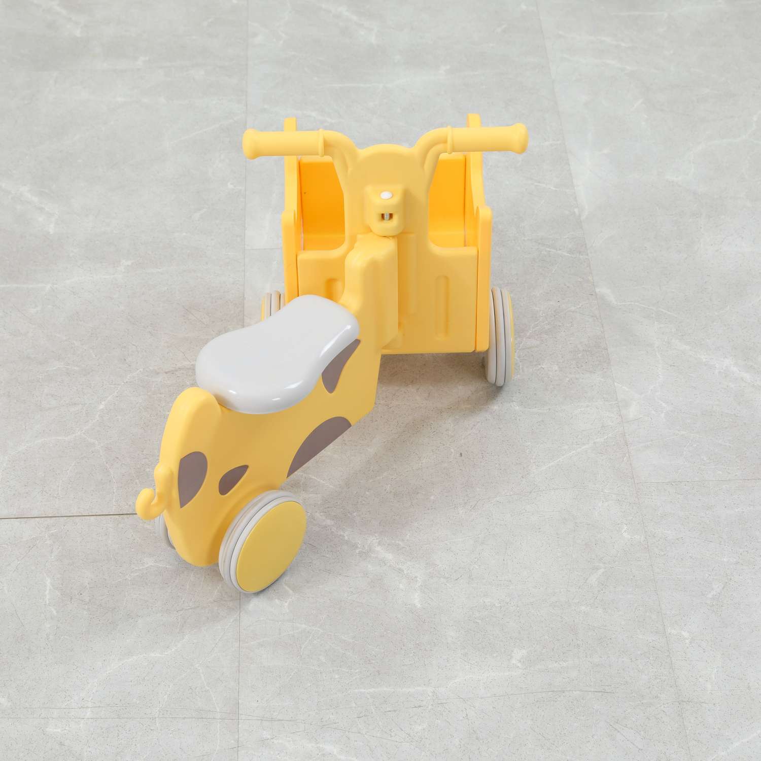 Машинка-каталка с корзиной UNIX Kids Hippo Yellow с ручками для дома и улицы беговел от 1 года до 40 кг желтый - фото 11