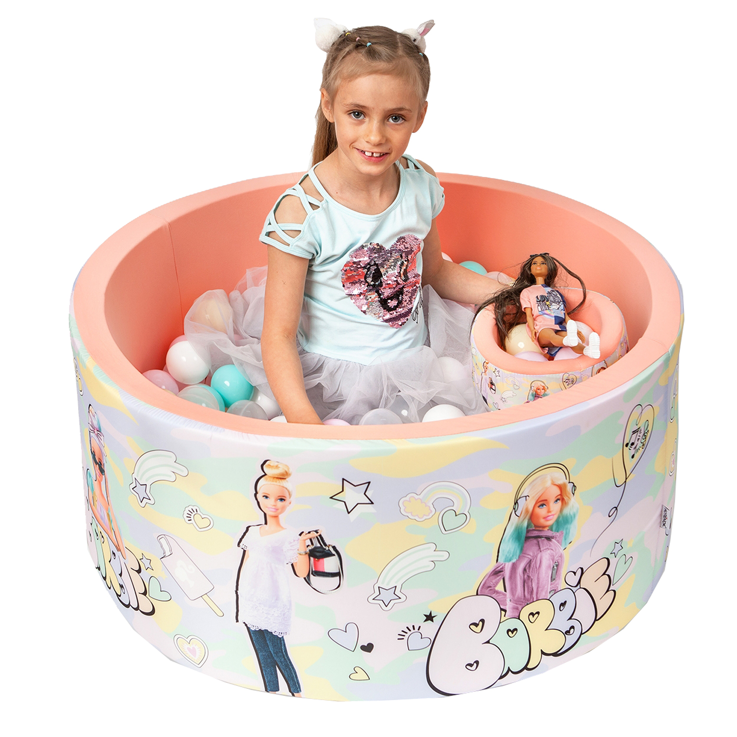 Бассейн Hotenok сухой Barbie Модный стиль с шариками Sbh411_BB - фото 1