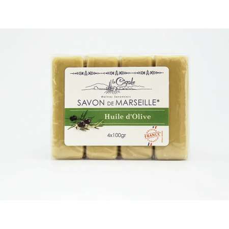 Мыло твердое LaCigale Олива 4х100г Savon de Marseille Huile d Olive