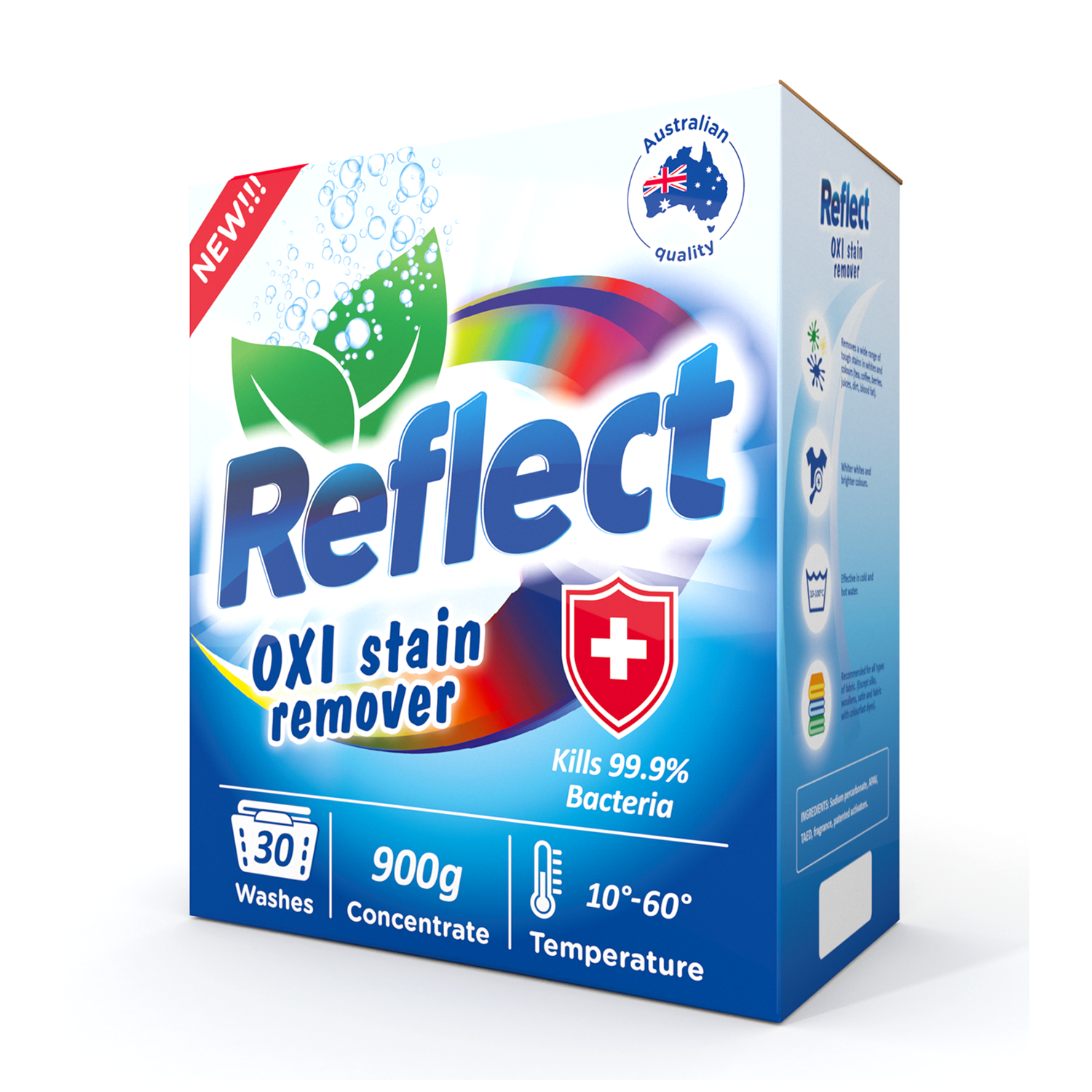 Пятновыводитель кислородный Reflect OXI stain Remover без хлора 900 г для белых и цветных тканей - фото 1