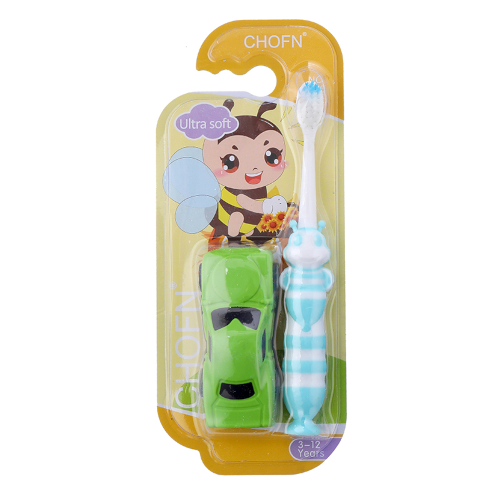 Зубная щётка Farres Детская с игрушкой Машинка зелёная - фото 1