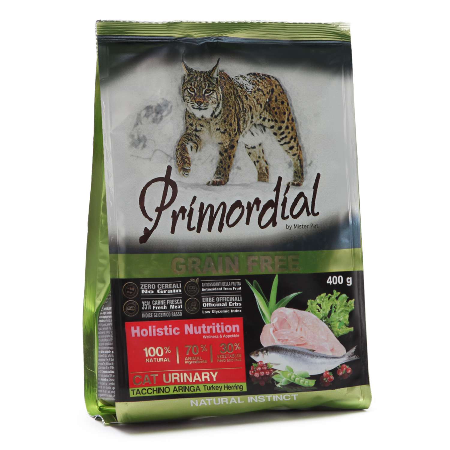 Корм сухой для кошек Primordial 400г беззерновой индейка-сельдь МКБ - фото 1