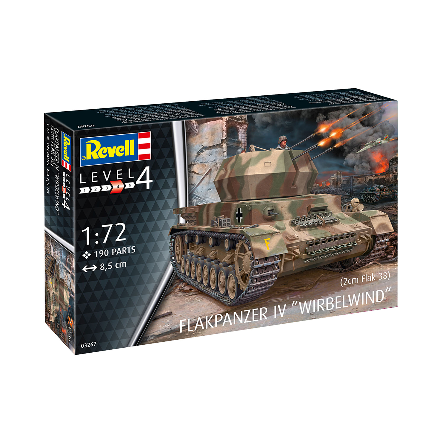 Сборная модель Revell Германская зенитная самоходная установка Wirbelwind 03267 - фото 3