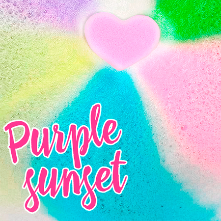 Бомбочка для ванны Laboratory KATRIN сердце с радужной пеной Purple sunset 130гр