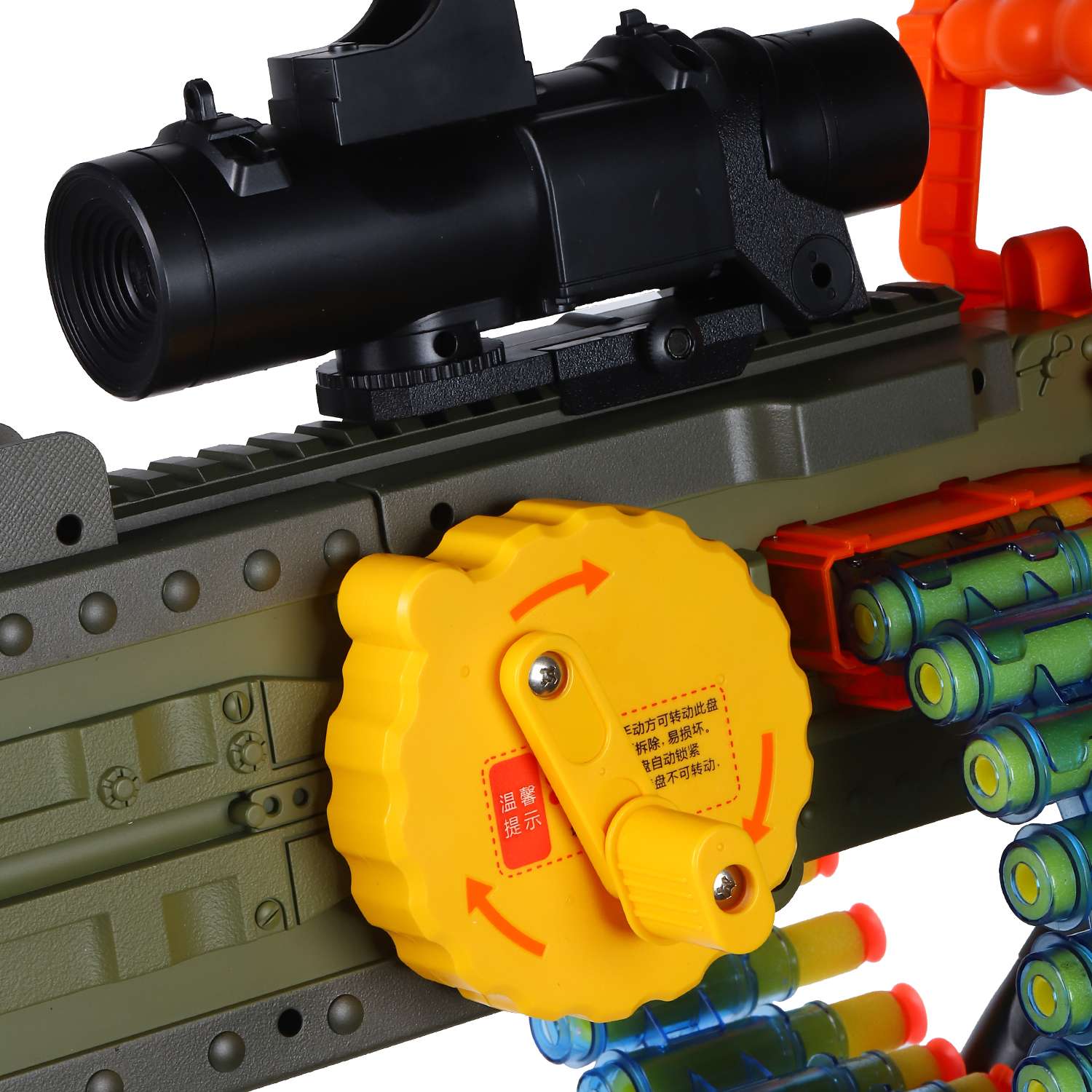 Игрушечное оружие Маленький Воин Пулемёт с мягкими пулями на треноге с аккумулятором - фото 12