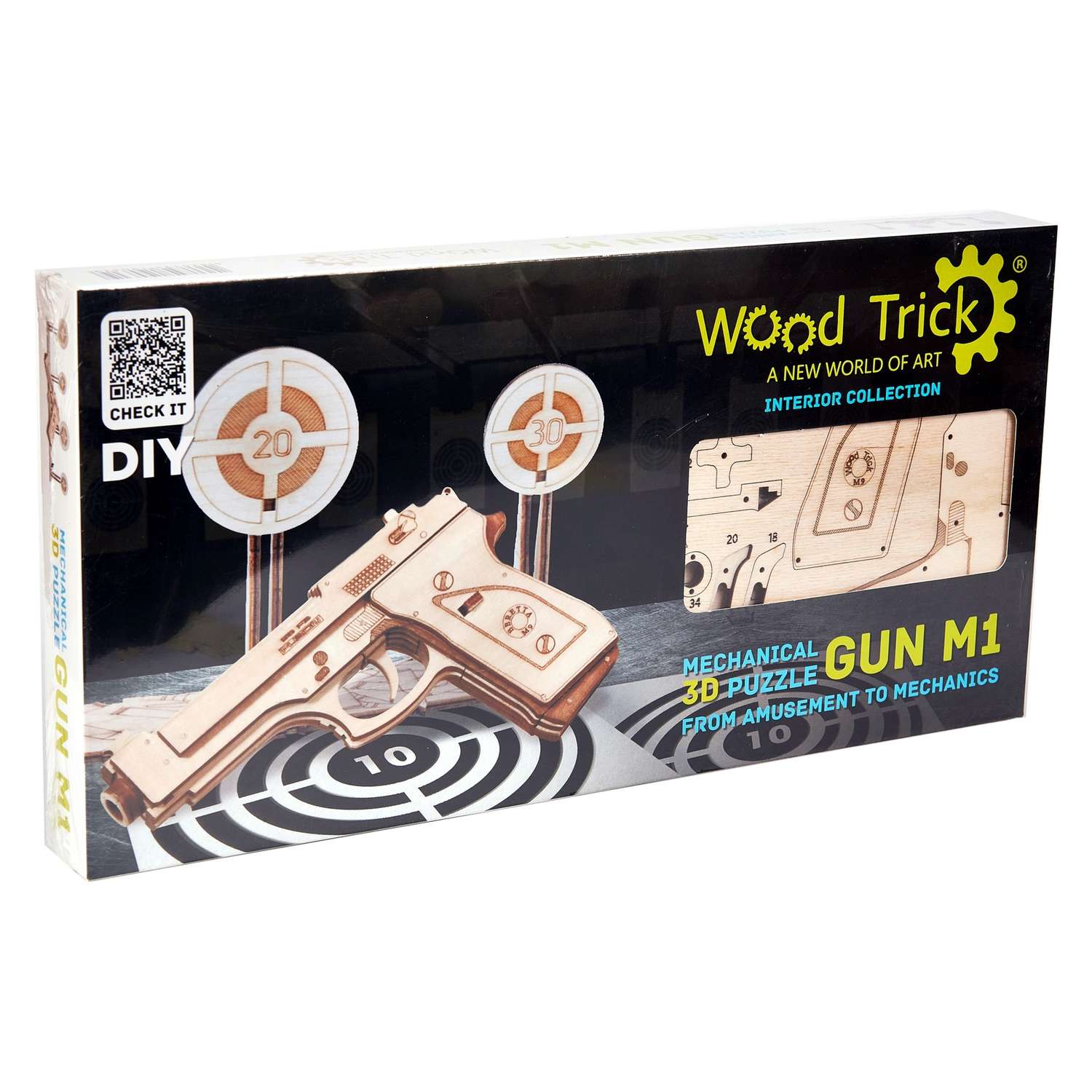 Конструктор Wood Trick Пистолет-резинкострел с мишенями 1234-10 - фото 8