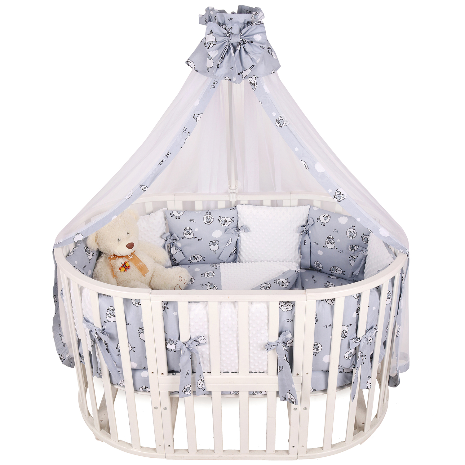 Комплект постельного белья Amarobaby Exclusive Soft Collection 101 Барашек 7предметов Серый - фото 4