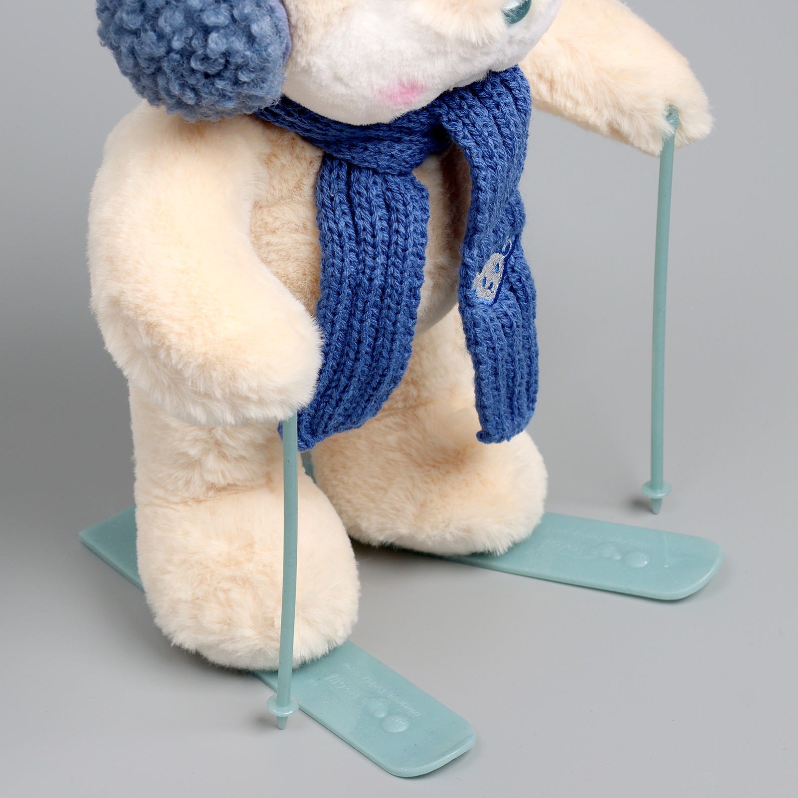 Мягкая игрушка Milo Toys «Little Friend» зайчонок на лыжах синий шарф - фото 8