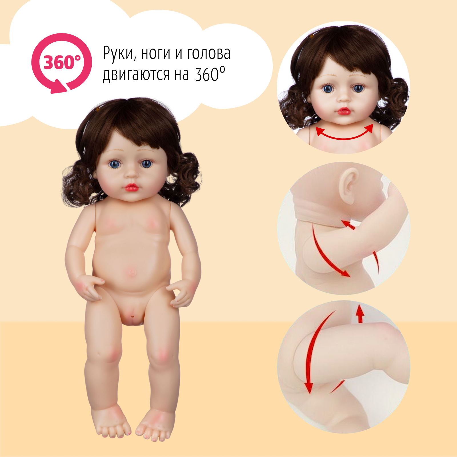 Кукла Реборн QA BABY девочка Афина силиконовая 38 см 7708 - фото 3