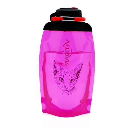 Бутылка для воды складная VITDAM МП розовая 500мл B050PIS 1302