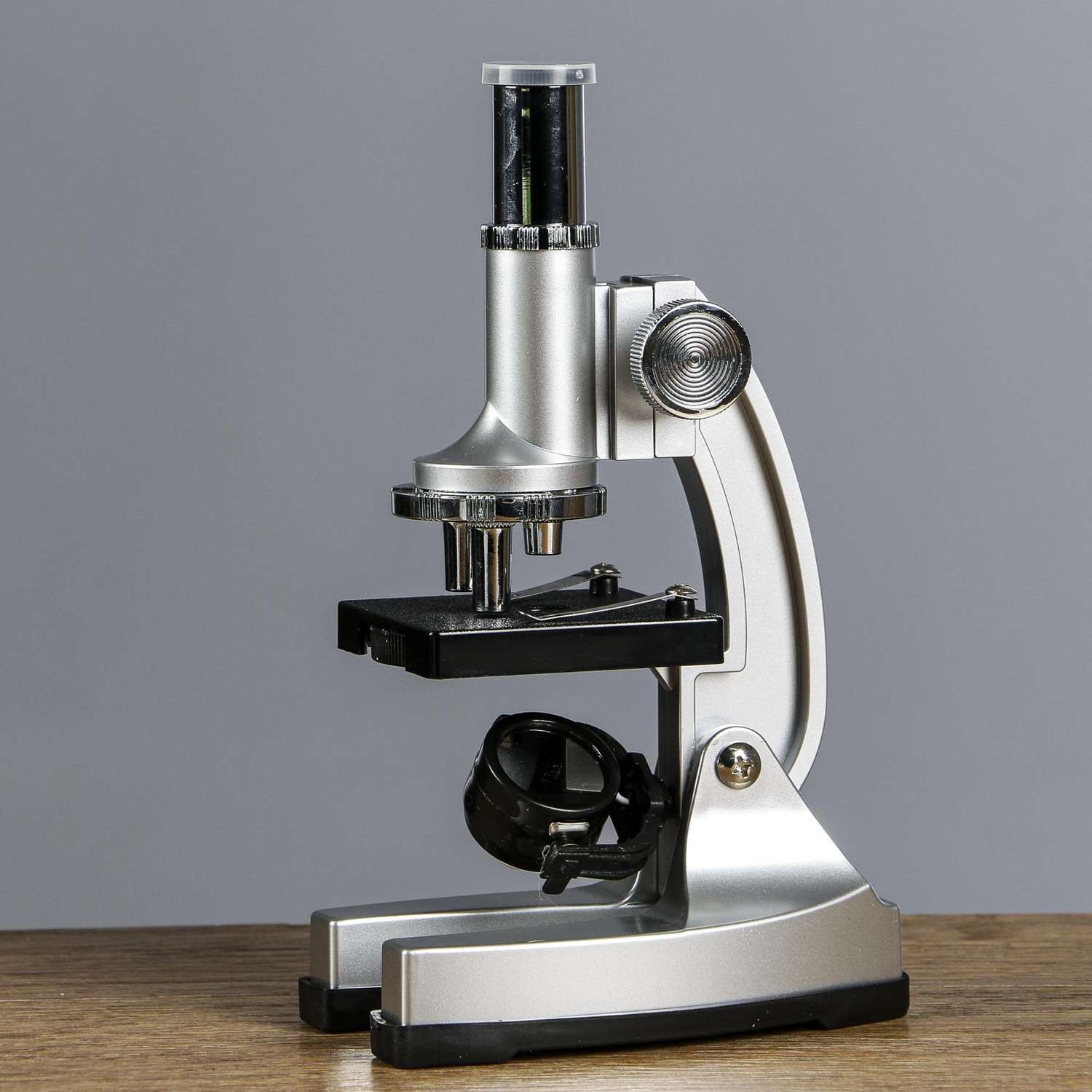 Микроскоп Sima-Land «Исследование» кратность увеличения 600х 300х 100х с подсветкой серебристый - фото 3