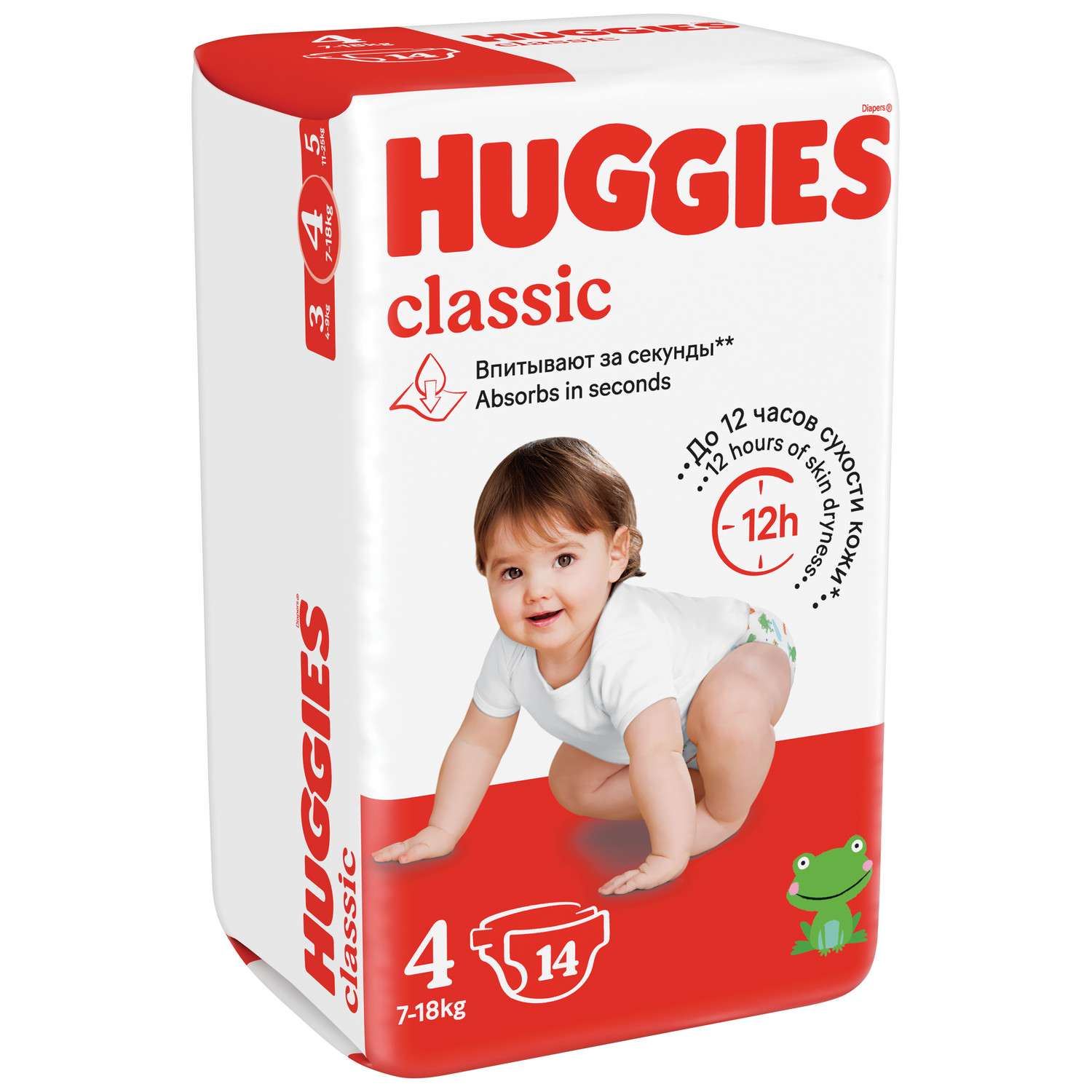 Подгузники Huggies Classic 4 7-18кг 14шт - фото 2