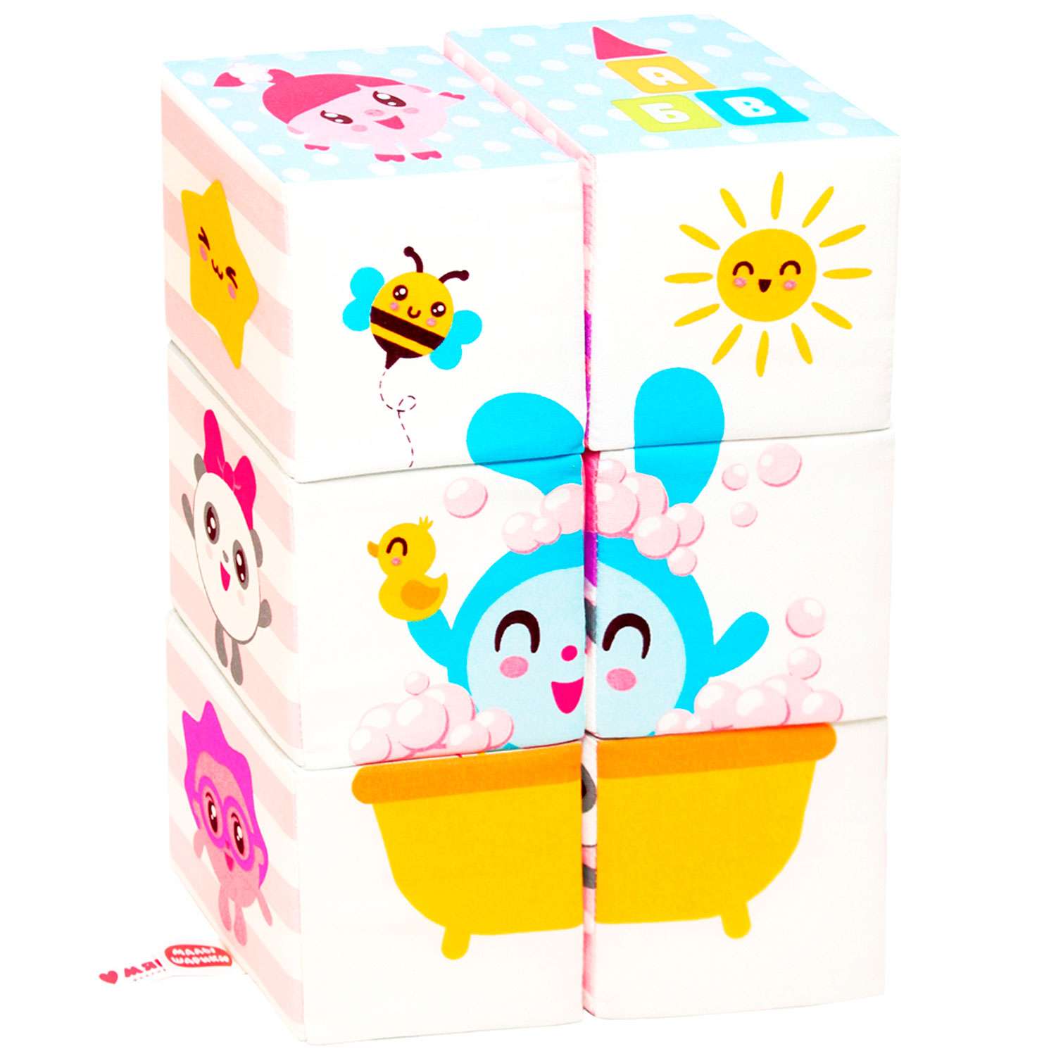 Кубики Мякиши детские мягкие развивающие Малышарики Мультики мультфильм на день рождения подарок детям - фото 1
