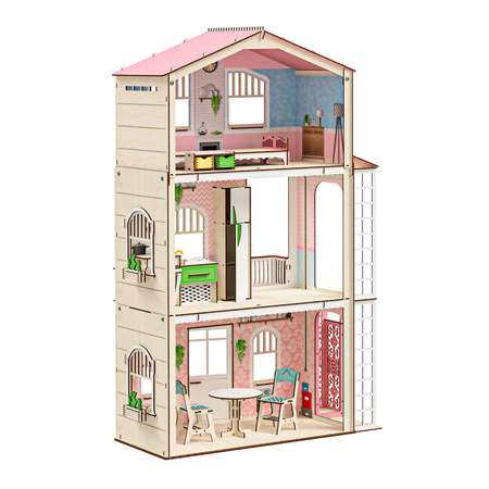 Кукольный домик с мебелью M-WOOD Симфония с лифтом
