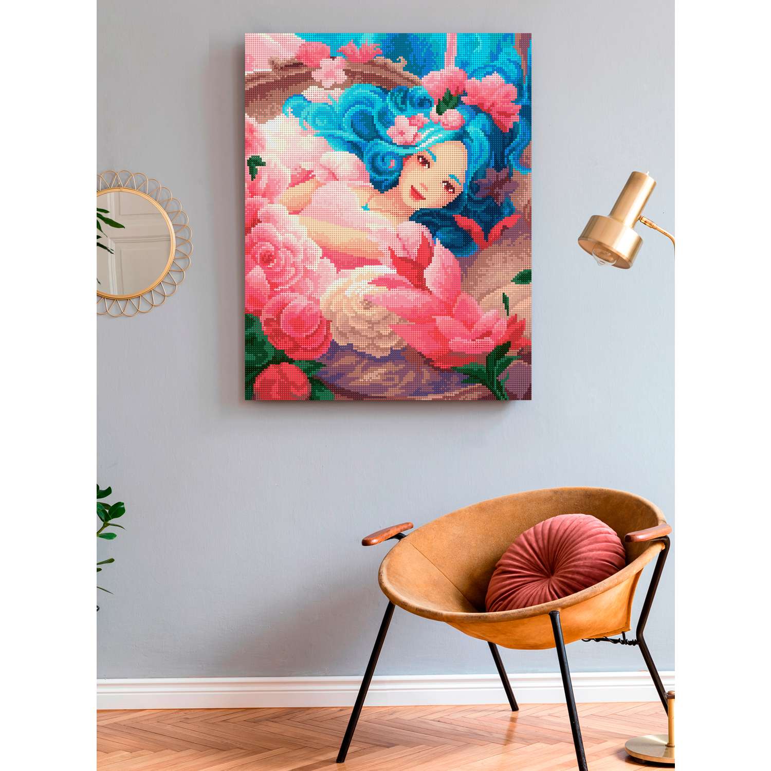 Алмазная мозаика Art on Canvas холст на деревянном подрамнике 40х50 см Цветочная фея - фото 3