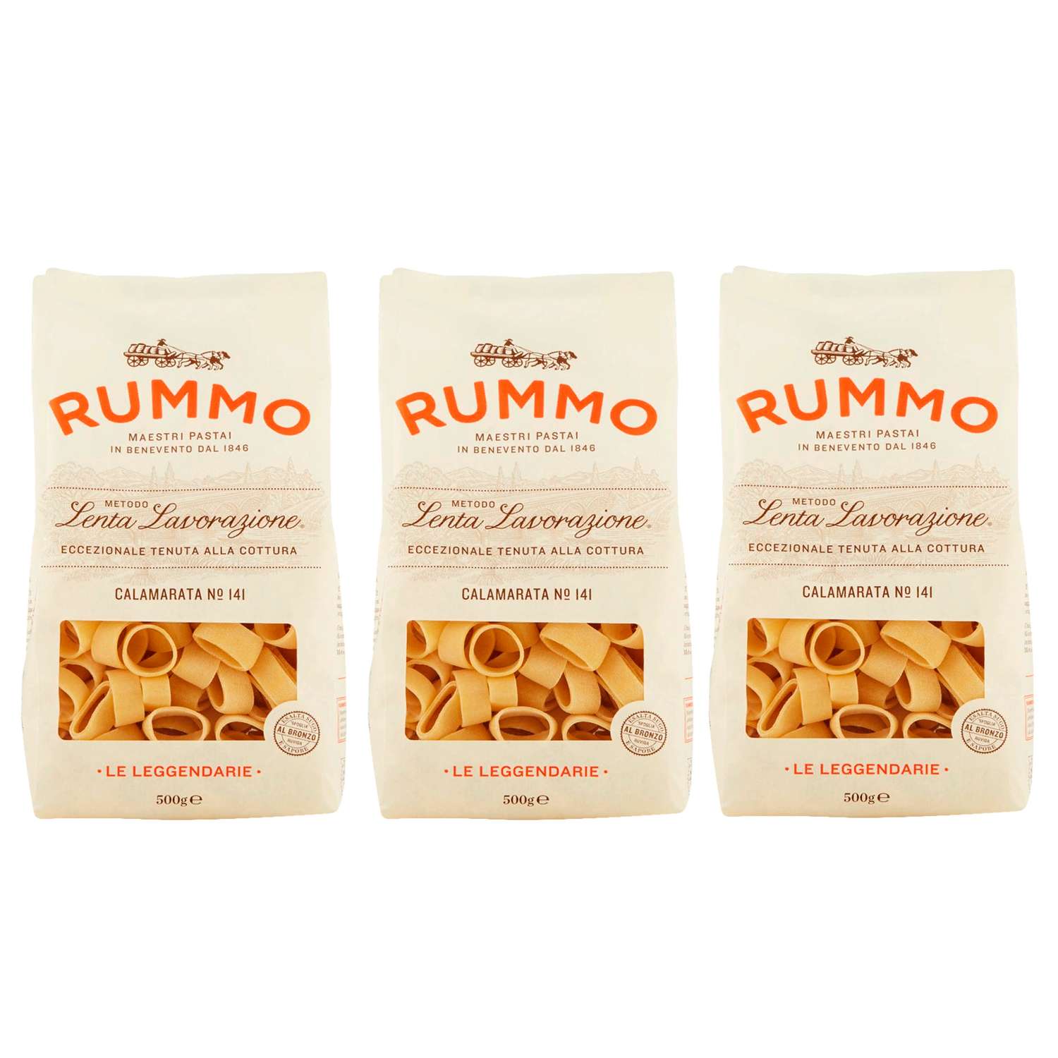 Макароны Rummo паста из твёрдых сортов пшеницы Особые Каламарата n.141 3х500 г - фото 1