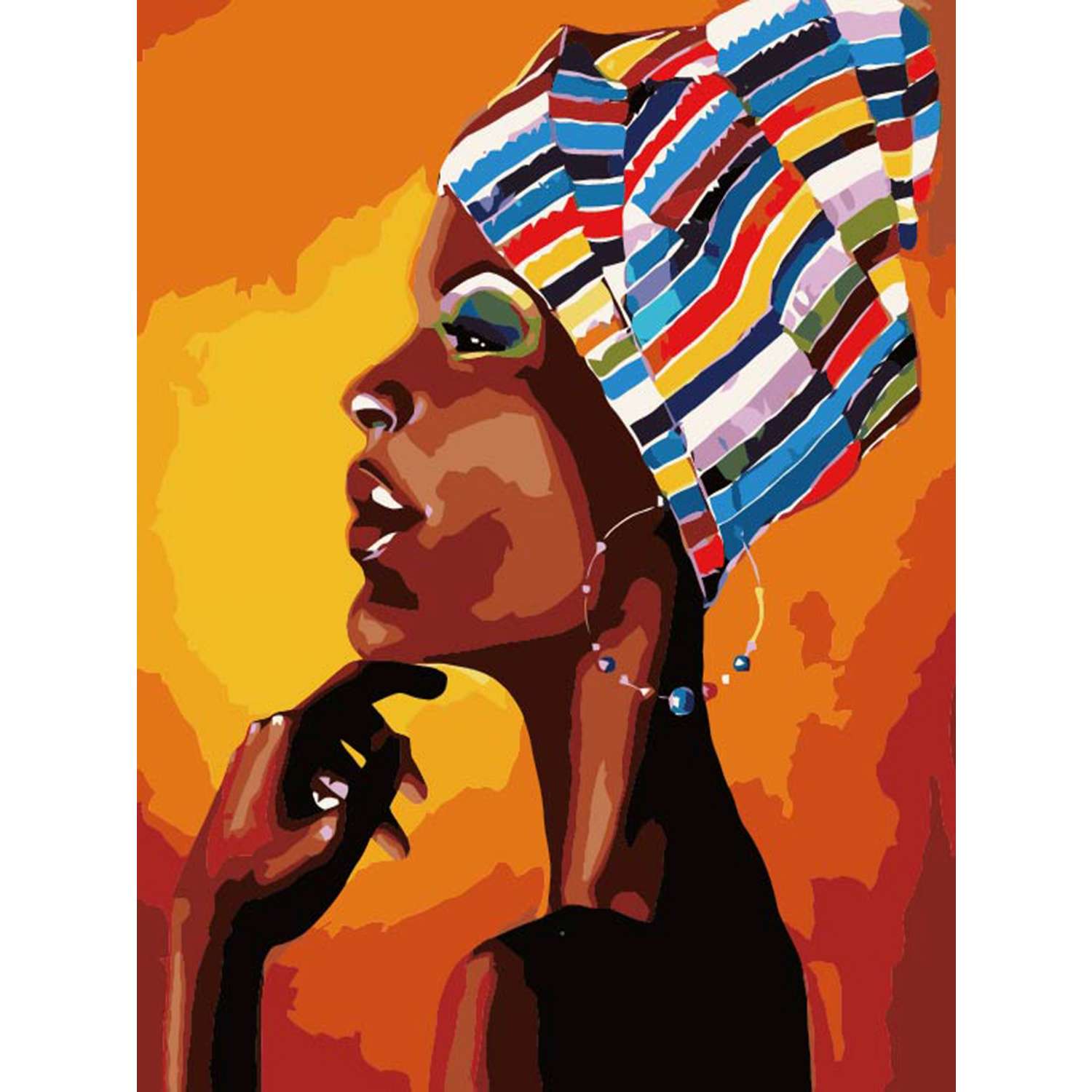 Картина по номерам Цветной Портрет африканки 40x50 см - фото 1