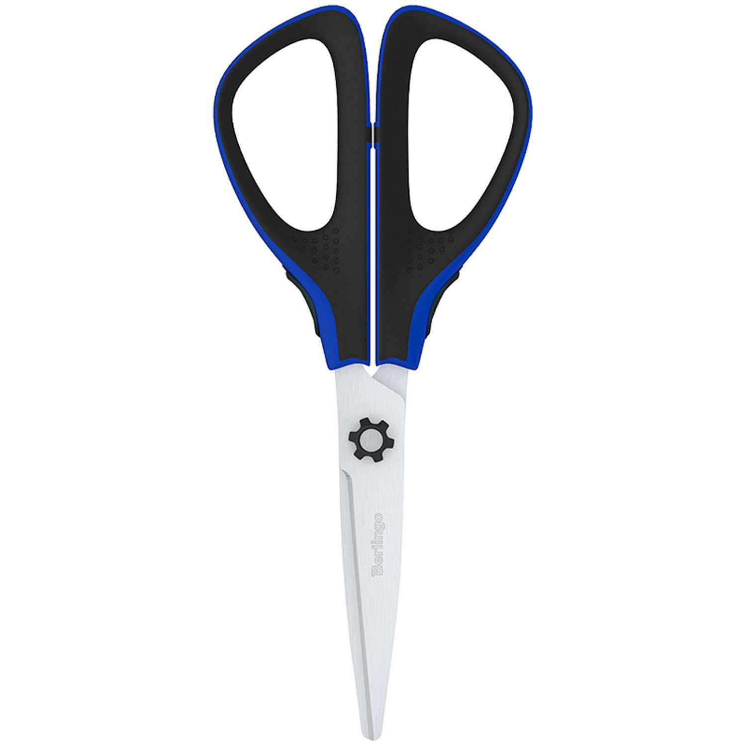 Ножницы BERLINGO Easycut 300 17.5 см синие мягкие вставки европодвес - фото 2