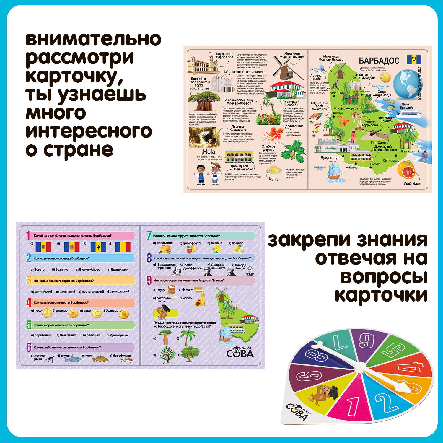 Развивающая настольная игра Bondibon мой первый путеводитель экзотические страны серия умная сова - фото 2