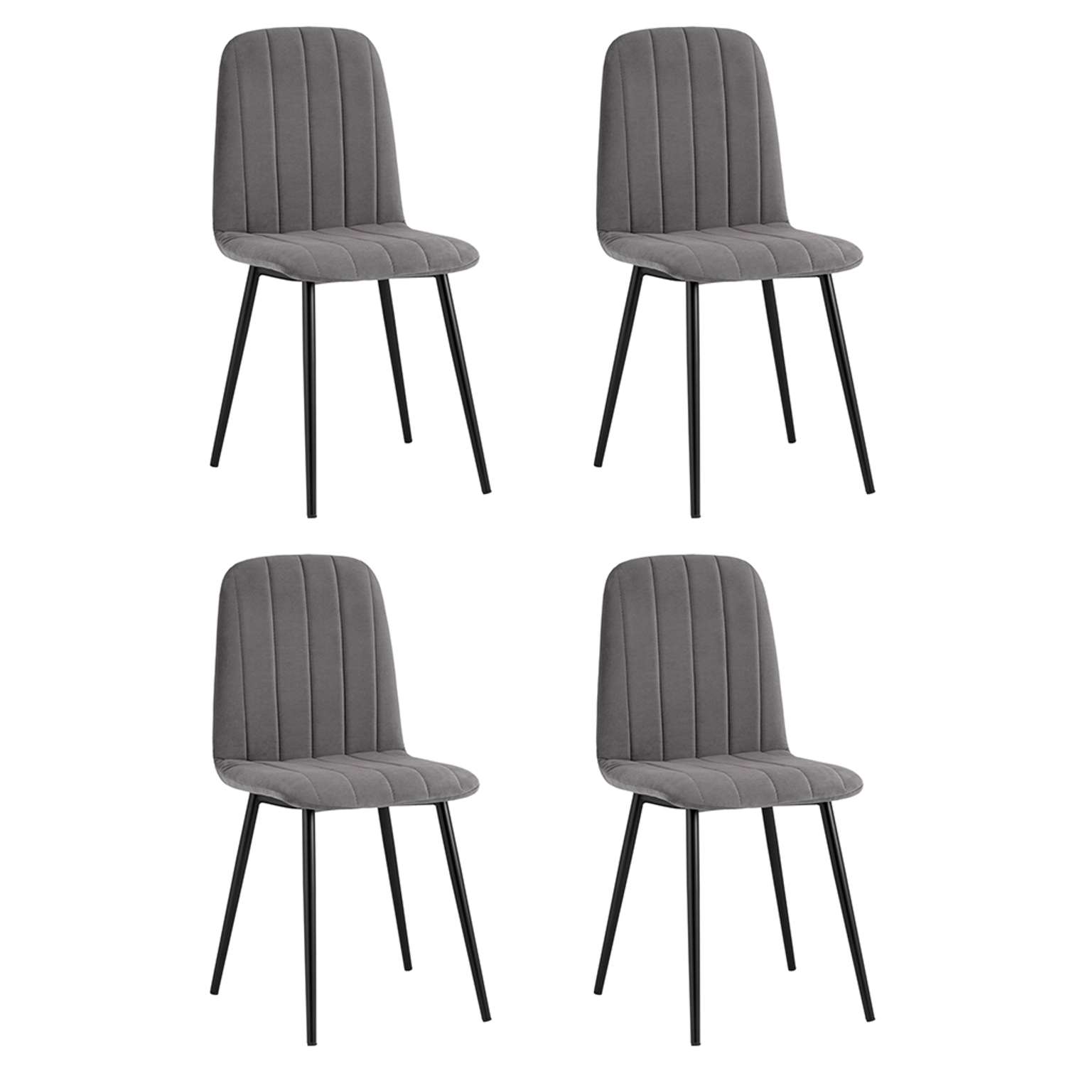 Комплект стульев Фабрикант 4 шт Easy велюр тёмно-серый - фото 2