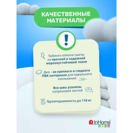 Тюбинг ватрушка InHome для катания 110 см