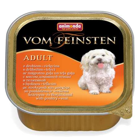 Корм для собак ANIMONDA 150г Vom Feinsten Classic с домашней птицей и телятиной консервированный