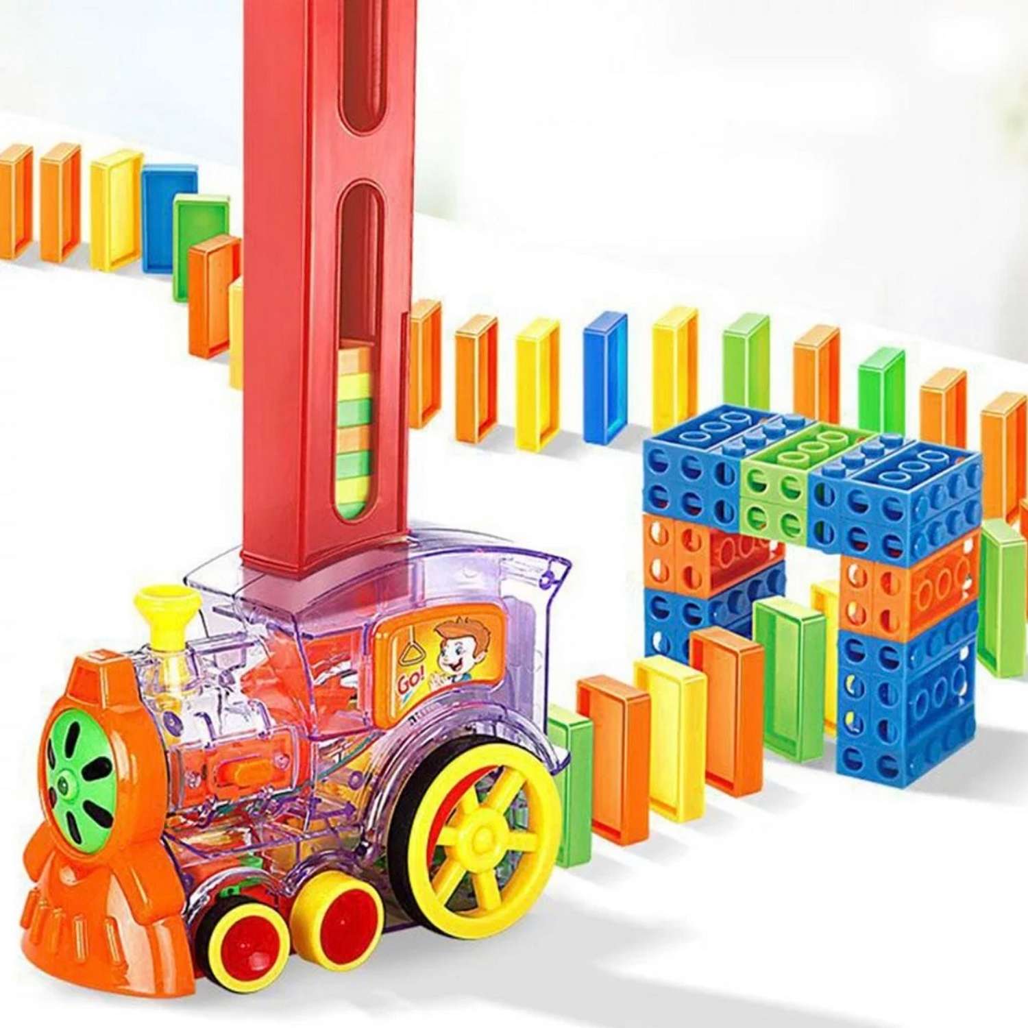 игрушки для малышей Panawealth International Паровозик- домино со световыми и звуковыми эффектами. - фото 5