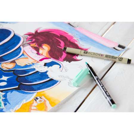 Набор акварельных маркеров Sakura Koi Manga кисточка 6 цветов в пластиковой упаковке