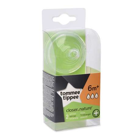 Соска Tommee tippee Close to nature для антиколиковой бутылочки быстрый поток 2 шт