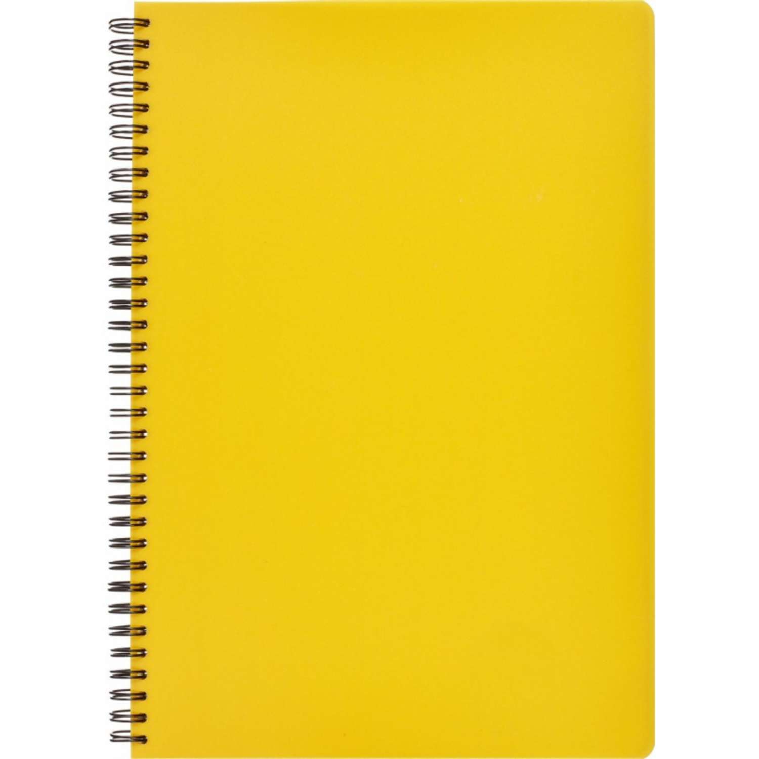 Бизнес-тетрадь Attache Bright colours А4 96 листов клетка спираль пластиковая обложка тонированный блок желтый - фото 2