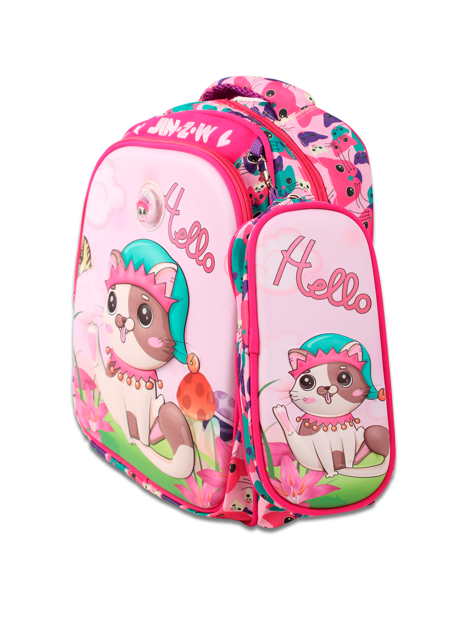 Рюкзак школьный Little Mania Кошка розовый - фото 1