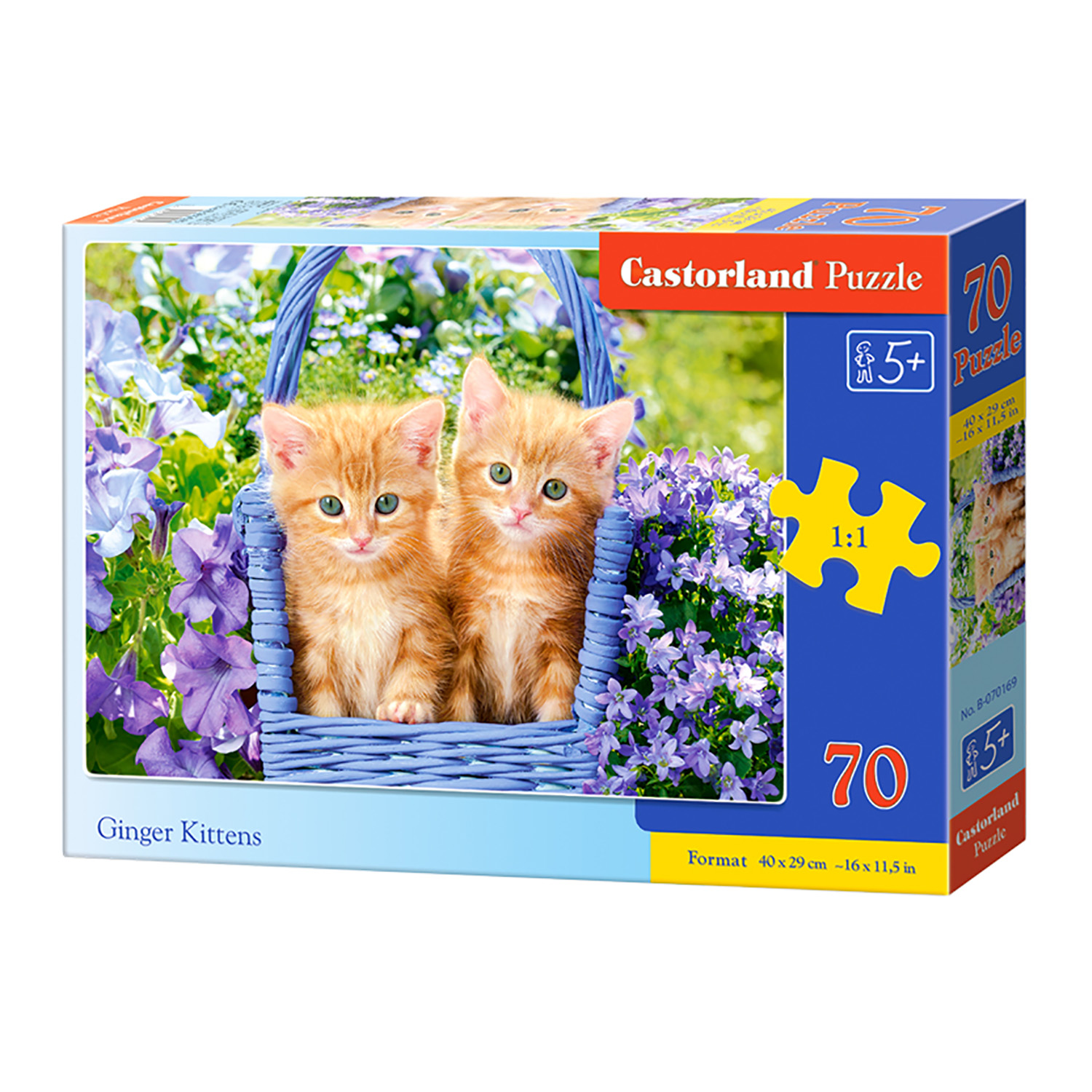 Пазл Castorland Рыжие котята 70 деталей Premium