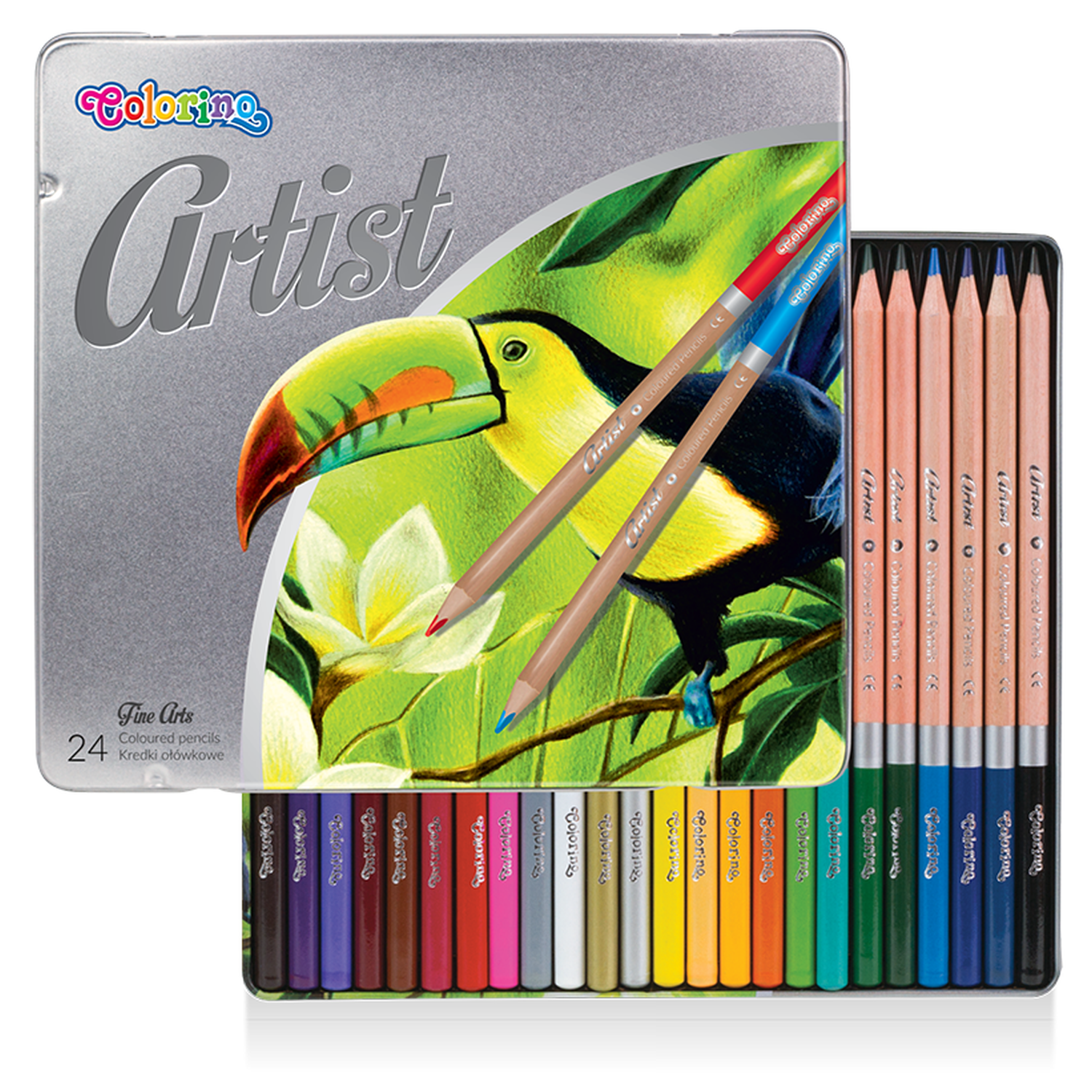 Цветные карандаши COLORINO Artist 24 цвета в металлической коробке - фото 1