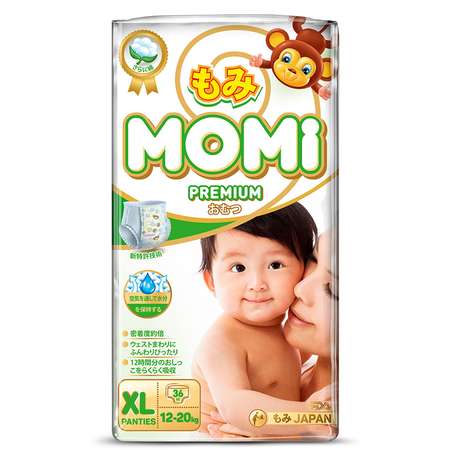 Подгузники-трусики Momi Premium XL 12-20кг 36шт