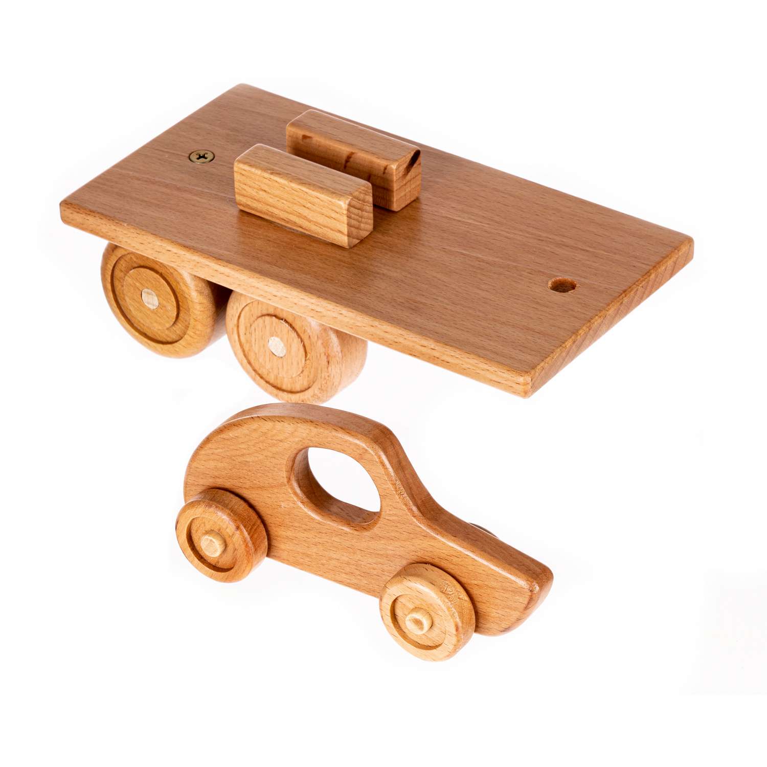 Игрушка деревянная ЯиГрушка Тягач с полуприцепом Автовоз. ЯиГ-142 ЯиГ-142 - фото 2