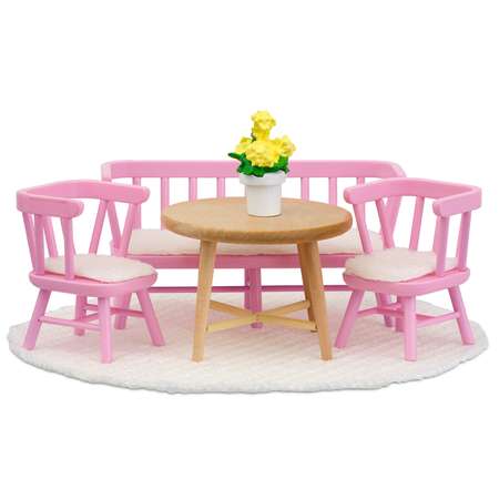 Мебель для домика Lundby Обеденный уголок 9предметов Розовый LB_60207900