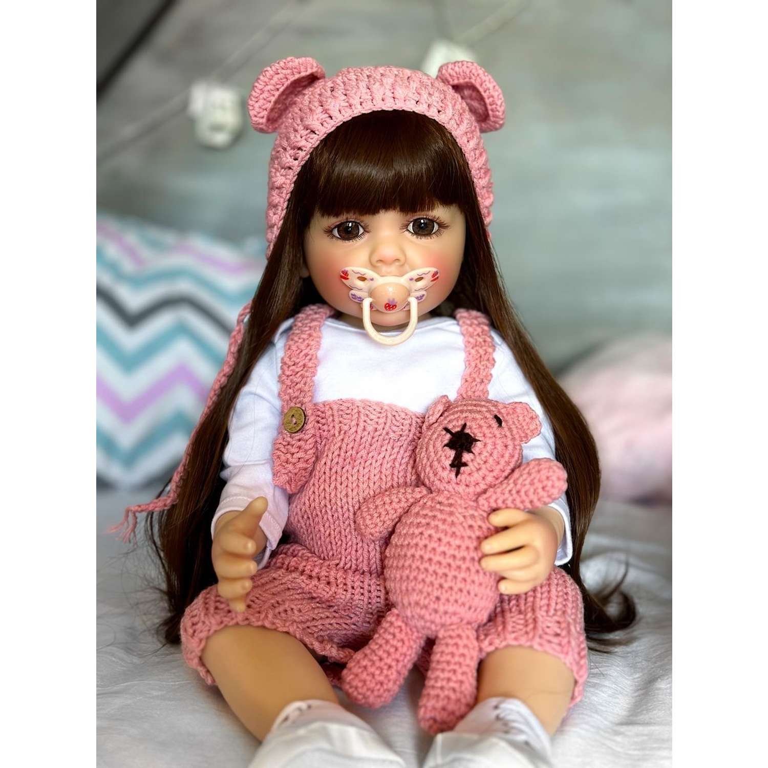 Кукла Реборн Soul Sister виниловая пупс для девочек с набором аксессуаров 57 см 156092159 - фото 11