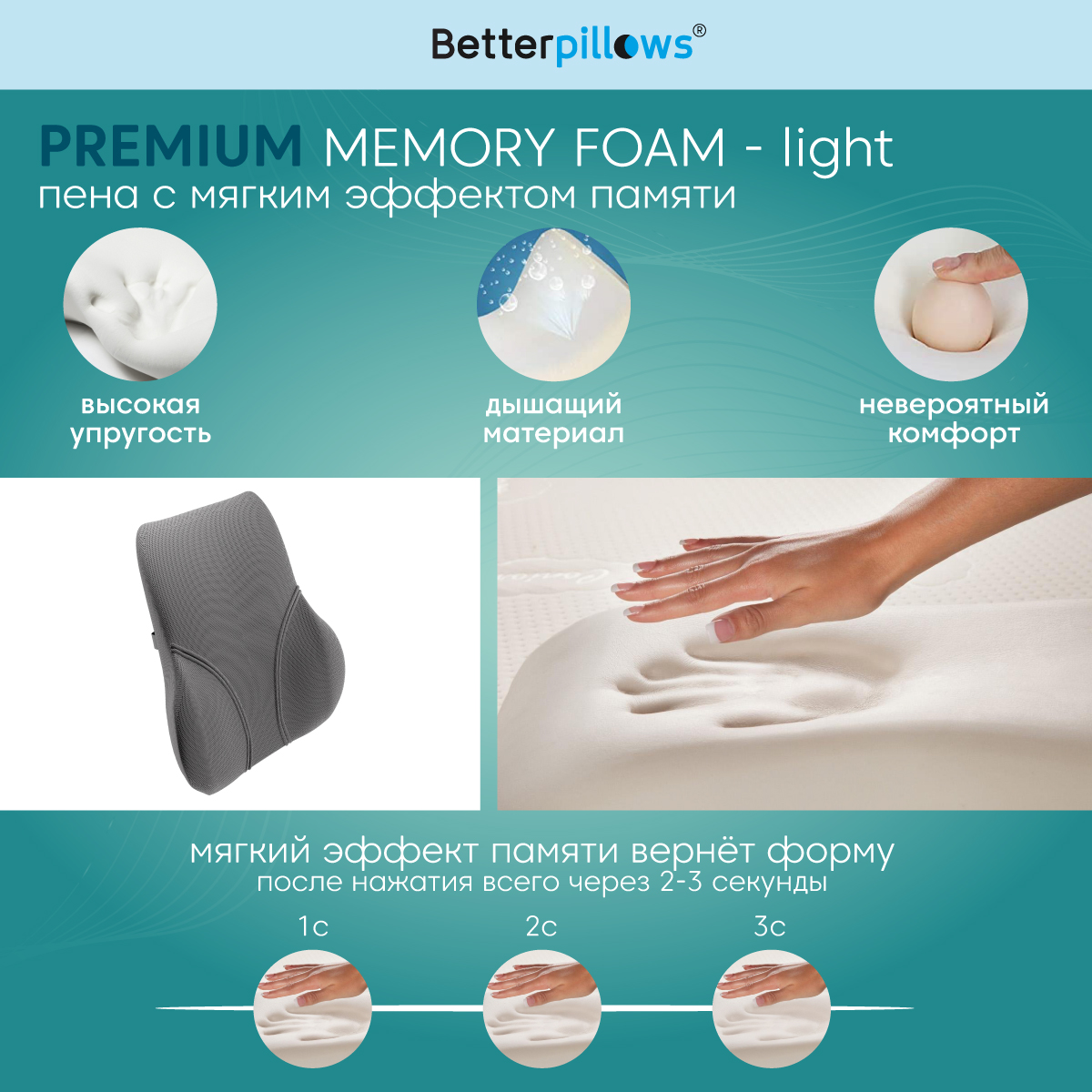 Подушка ортопедическая Betterpillows Back support - фото 4